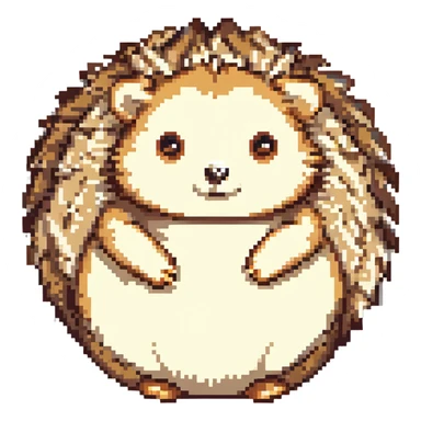 pixel art hedgehog, curled up, classic pixel look sticker