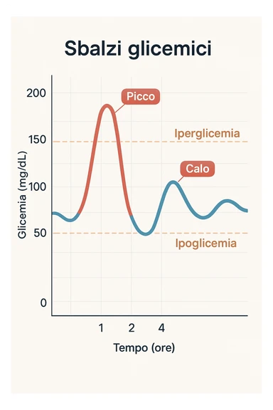 Sbalzi glicemici con grafico italiano sticker
