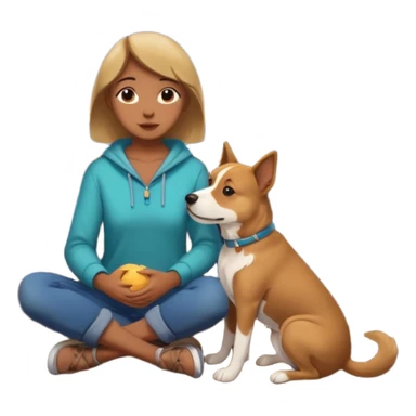 Sitting on the deck at night with dog sticker