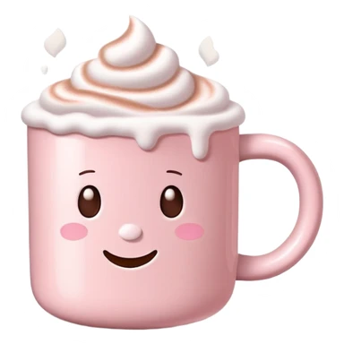 Light Pink mug of hot chocolate with marshmallows  sticker