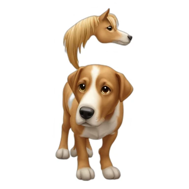 Un chien qui monte sur ses grands chevaux sticker