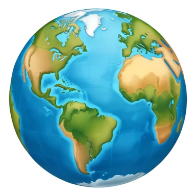 Earth globe showing continents and oceans sticker