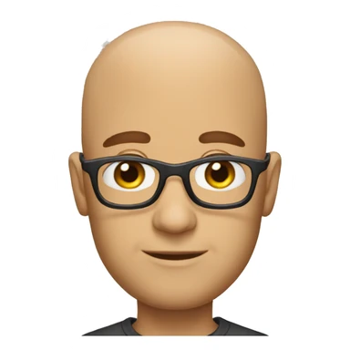 a bald man puttin on a wig sticker