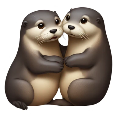 Otters kissing  sticker