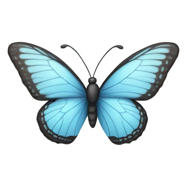 Baby blue butterfly flying sticker