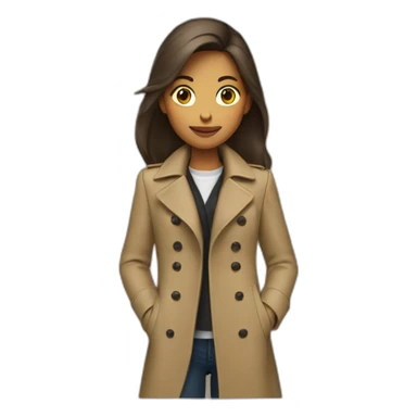 Two girls  shoulders riding in one trench coat sticker