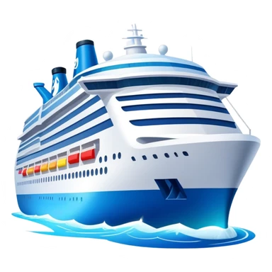 A cruise ship with Finnish flag and colorful lightning  sticker