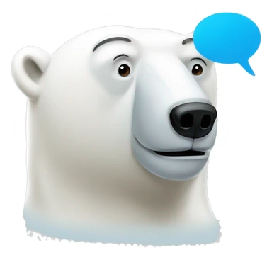 Polar bear with a thought bubble sticker