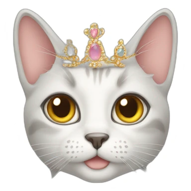cat with tiara sticker