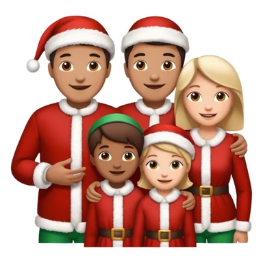 Family in   Christmas dressing sticker