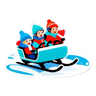 A group that drives Schneemobil in the winter sticker