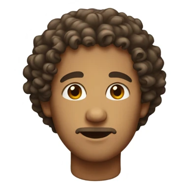 man with curly hair and small clavicle sticker