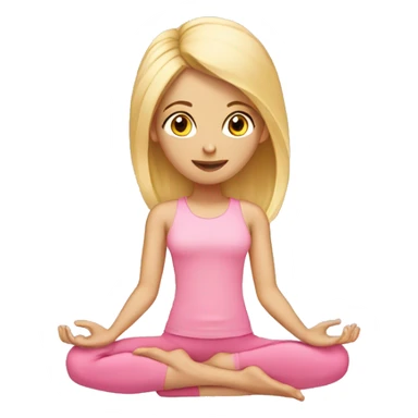 blonde yoga girl light pink clothes n sticker