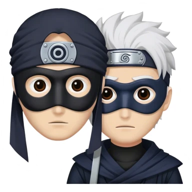 Guy with white skin with obito mask trendy  black captain mask sticker