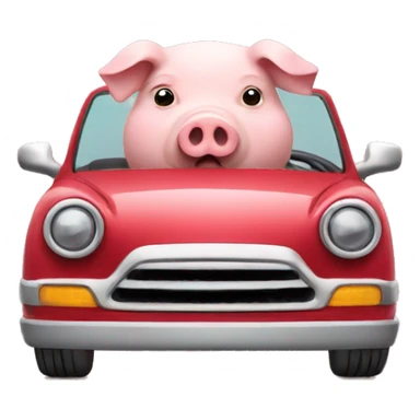A pig driving a car sticker