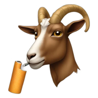A goat with a cigarette  sticker