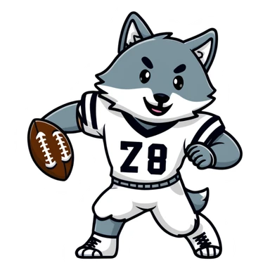 Wolf football player ready to tackle sticker