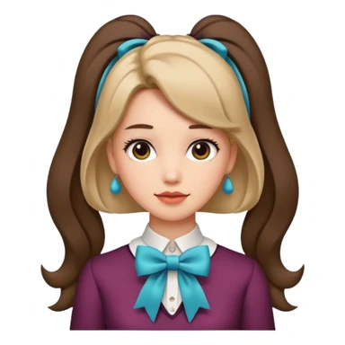 women with neckBow, different hair style. sticker