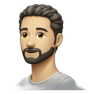 White Men with a little black beard downstairs his nose sticker