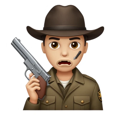 Gun in the mouth sticker