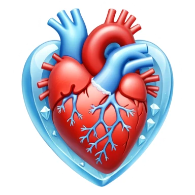 Organ heart fully composed of ice.  sticker