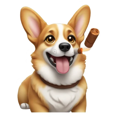 Corgi smoking a cigar  sticker