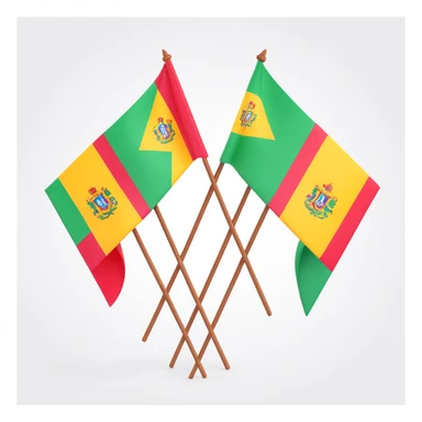 glossy 3D emoji style São João festival flags, minimalist, #00C7B4, arranged symmetrically, clean white background, eye-level, cool white studio lighting, realistic depth sticker