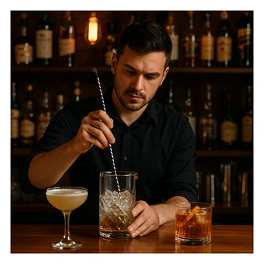 bartender mixing drinks sticker