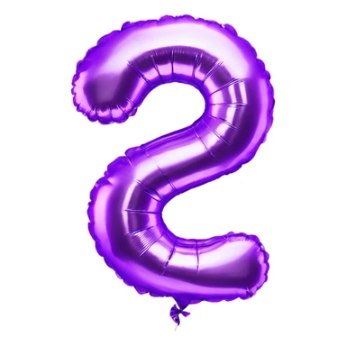 Number 2 foil balloon sticker