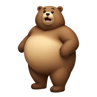 chubby bear with a belly sticker