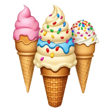 An ice cream cone with three scoops sticker