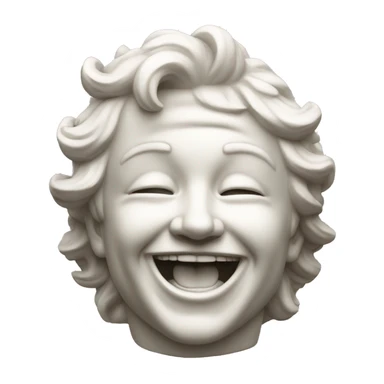 laughing statue, muscular statue, antique white statue sticker