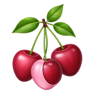 cherries with light pink bow sticker