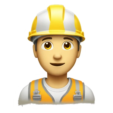 A braver man, white skin, with a construction hat yellow sticker