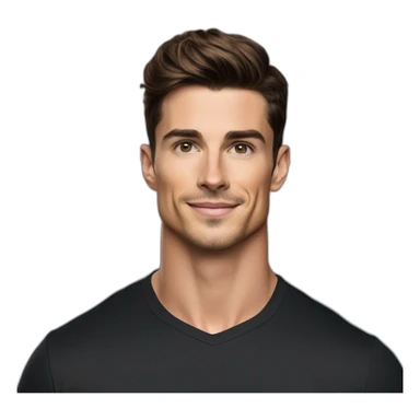 Mason mount Cristiano Ronaldo Matt Bomer 30 year old product designer with stubble and mustache in a black tshirt with broad shoulders profile photo sticker
