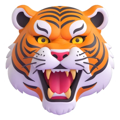 angry tiger face growling sticker