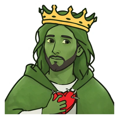 Jesus with heart sticker