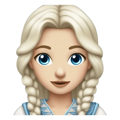 Winter Outfit, Slavic princess with blue eyes sticker