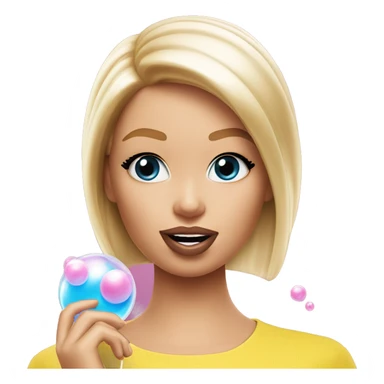 Barbie girl chewing gum and popping bubble sticker