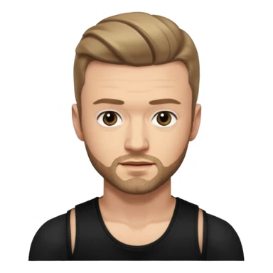 Justin Timberlake dark blonde hair, black tank top sticker