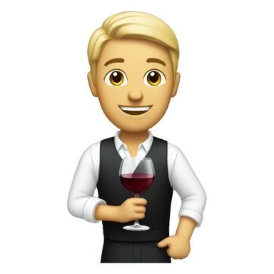"A waiter carrying a wine glass."






 sticker