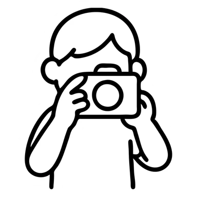 child taking a photo sticker