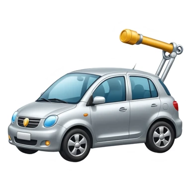 A car with leg sticker