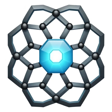 A hexagonal nucleus at the center, symbolizing structure, precision, and technology (hexagons often suggest engineering and modularity).

Inside the hexagon, a dot or small circle, representing the "core" of intelligence or data. sticker