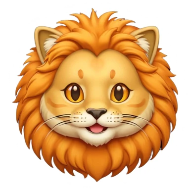 cartoonish cat and lion merged emoji sticker