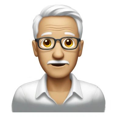 old man with white shirt and blue jeans sticker