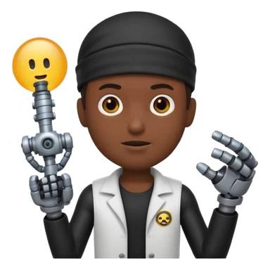 animated emoji for a player called prophet of doom I Dont Know shruging emote needs to be white male space pirate themed and dark sticker