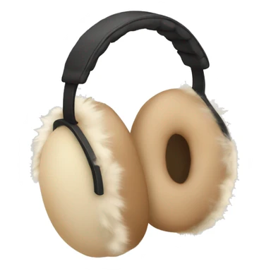 beige fur earmuffs sticker