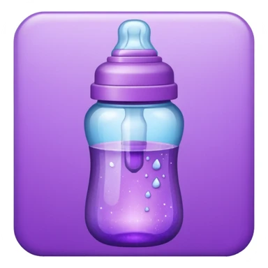 glitter purple and cian feeding bottle sticker