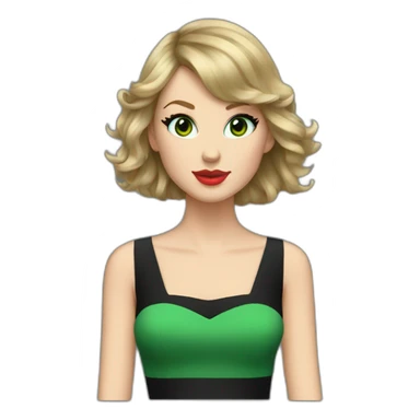 Taylor swift with black and green dress sticker